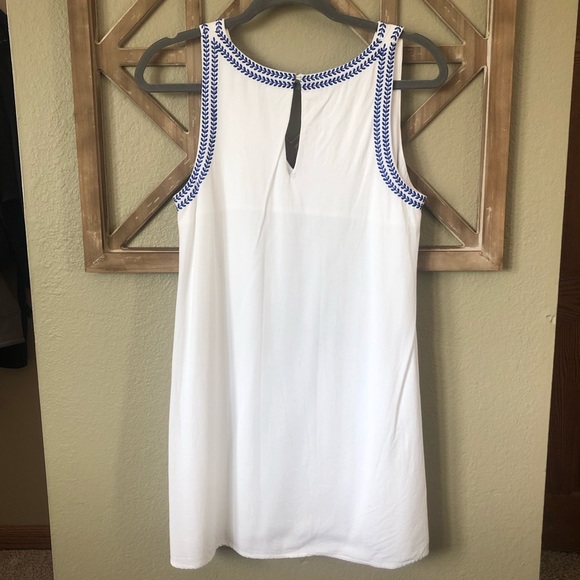Lulus White Embroidered Sleeveless Shift Dress - Picture 9 of 11